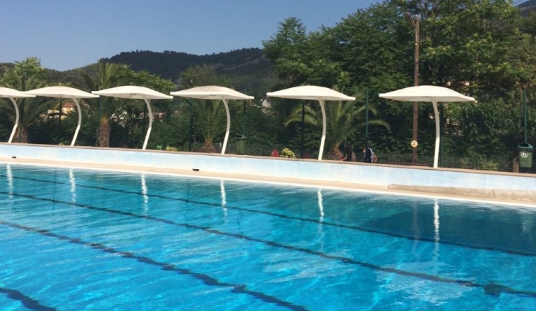 Triathlon training outdoor pool Amelie-les-Bains Sancture Sportifs